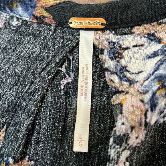 Free People Snap Out of It Floral Swing Tunic Dress L Boho TV Worn Reign Edwards - Picture 6 of 9